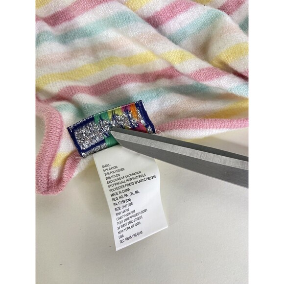 NYGB Not Your Grandma's Blanket Bear Pastel Striped Lovey Security Blanket Plush - Picture 5 of 7